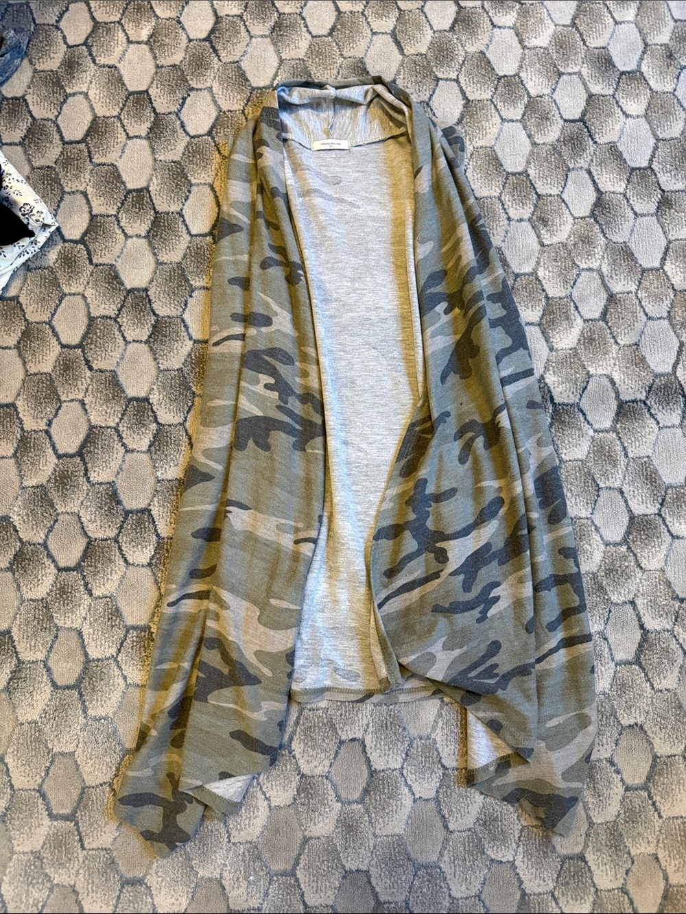 12PM by Mon Ami Camo Open Cardigan in camo print